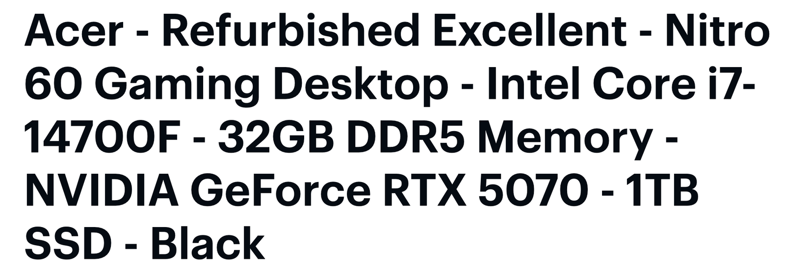 Acer - Excellent - Nitro 60 Gaming Desktop -