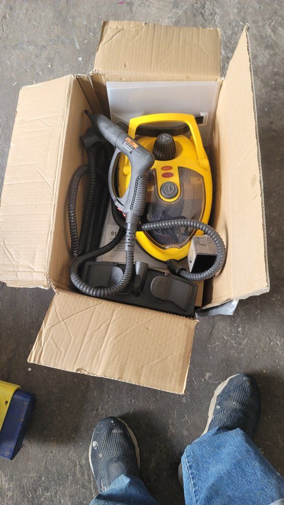 SteamMachine Multi-Purpose Steam Cleaner with Attachments - Yellow, Works Great!