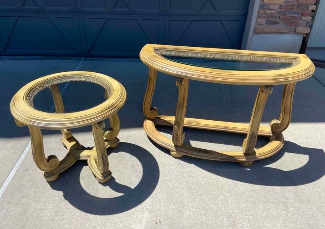 vintage Thomasville Grecian-style sculptural tables