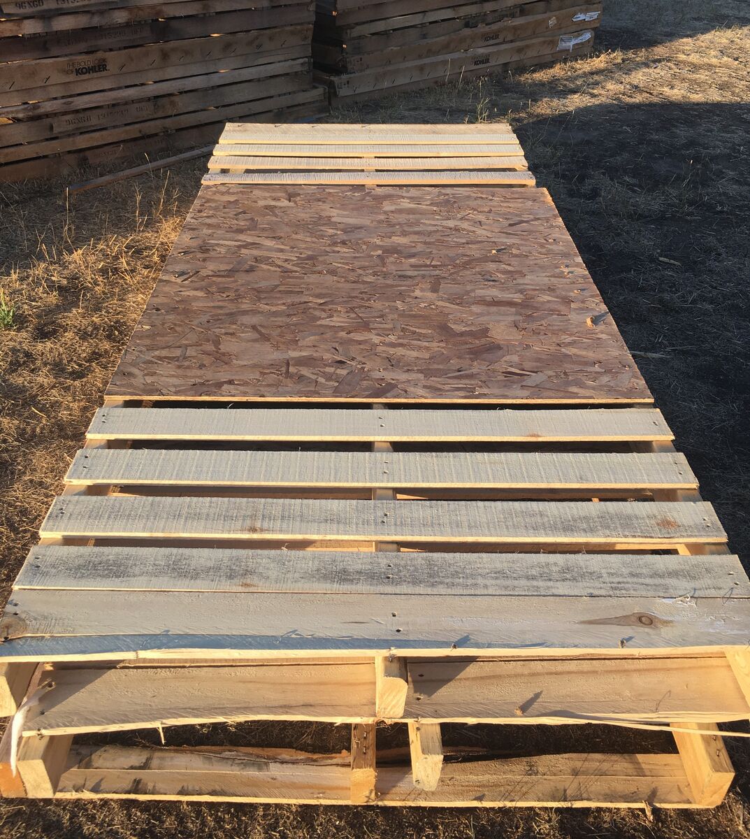 101x44 Large Wood Pallets with wafer wood center – Lumber