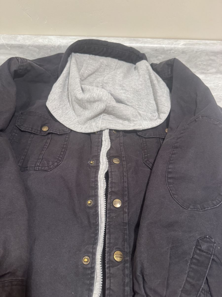 Dickies XL/2XL (46-48) Black Canvas Hooded Work Jacket - Excellent Condition