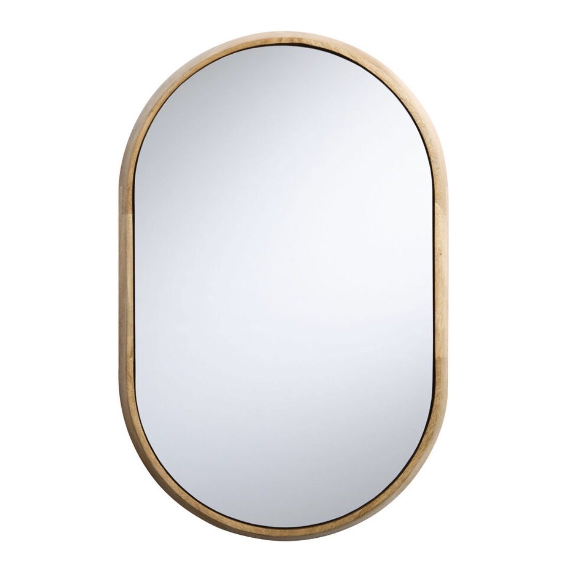 Wood mirror oval