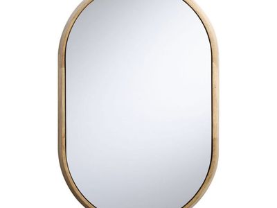 Wood mirror oval