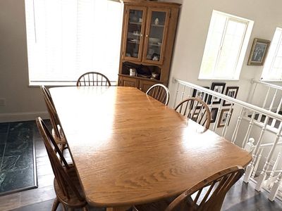 Solid Oak Amish Table and Chairs