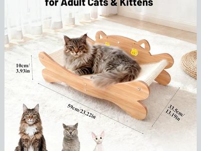 (3) Large Sisal Cat Scratcher Beds for Adult Cats & Kittens - Durable Wood & Sisal Scratch Pad