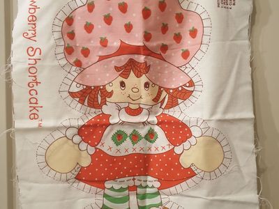 Strawberry Shortcake vintage fabric panel