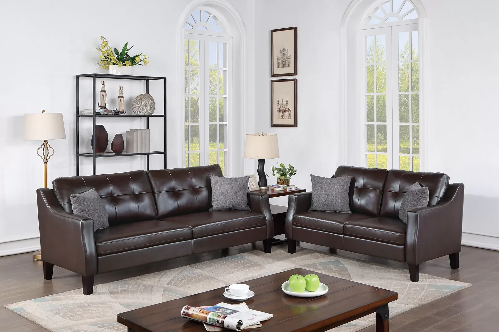 NEW Leather SOFA & LOVESEAT with PILLOWS - NEW IN BOX