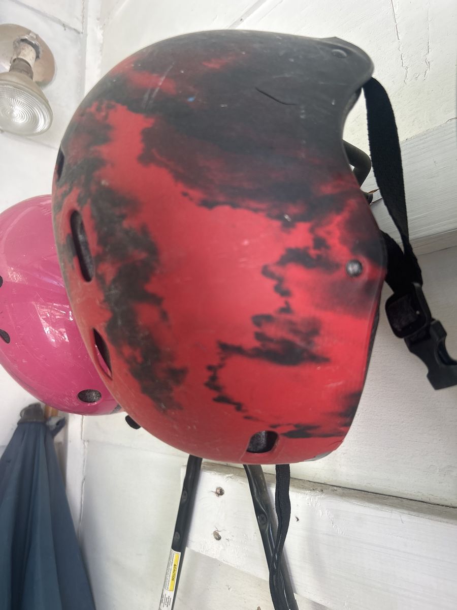 Red and Black Swirl Multi-Sport Helmet - Used Condition