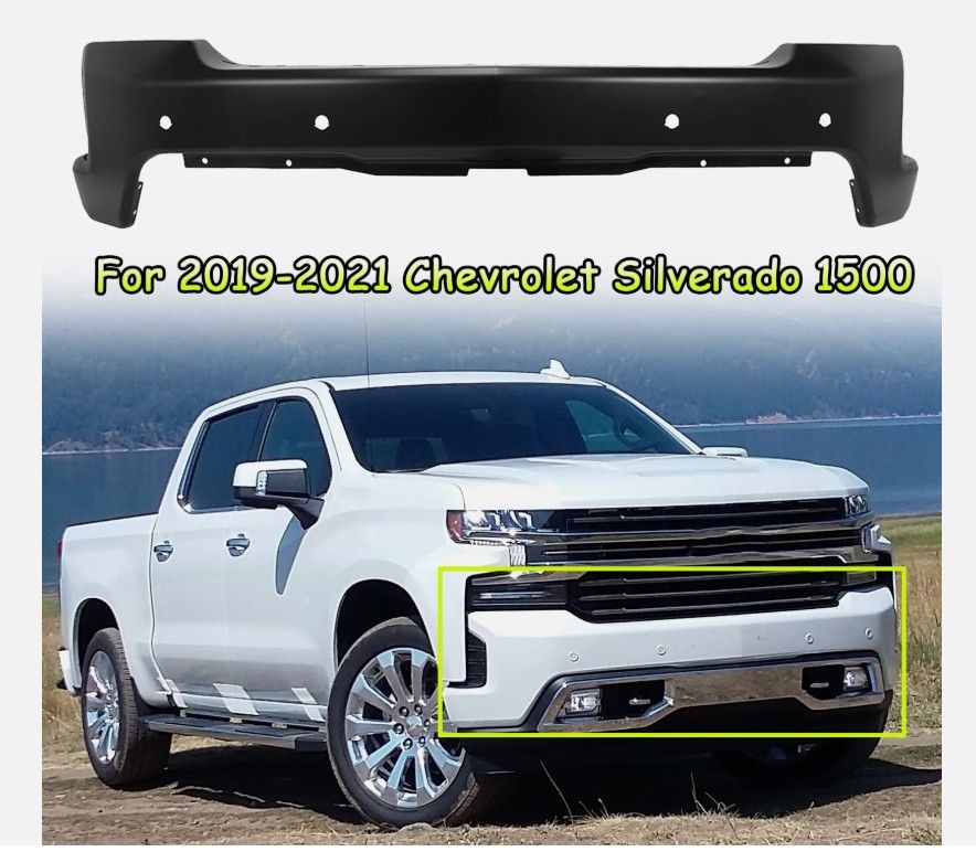 Brand New - 2019-2021 Chevy Silverado 1500 With Park Assist Front Bumper Face Bar