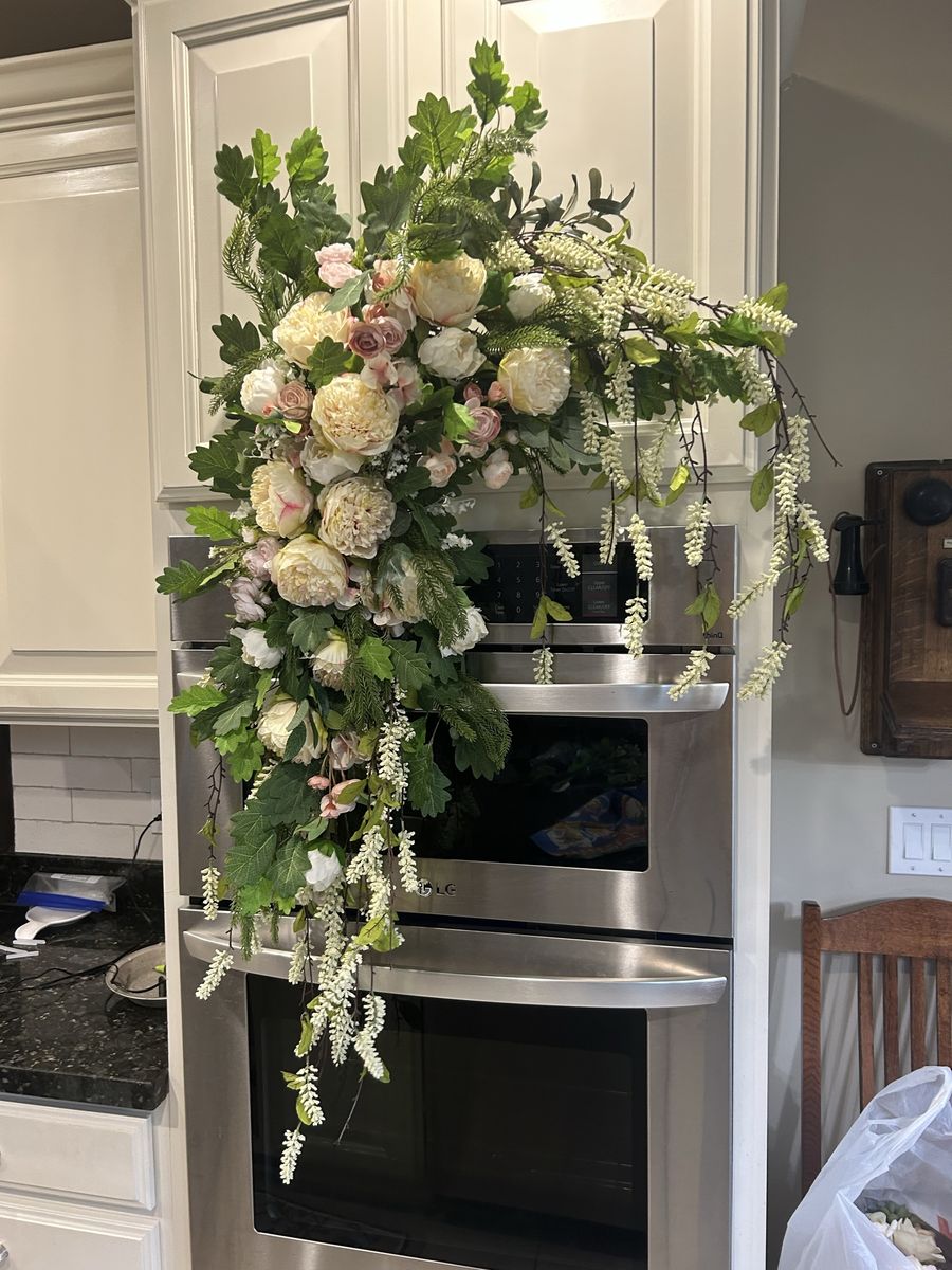 Wedding Arch Flowers and Garland - Cream & Blush Peonies, Ranunculus, Greenery