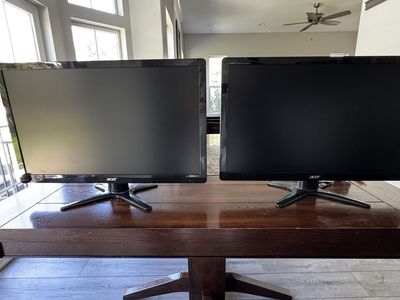 Acer Computer Monitors - Set of 2 Used Displays - 24”