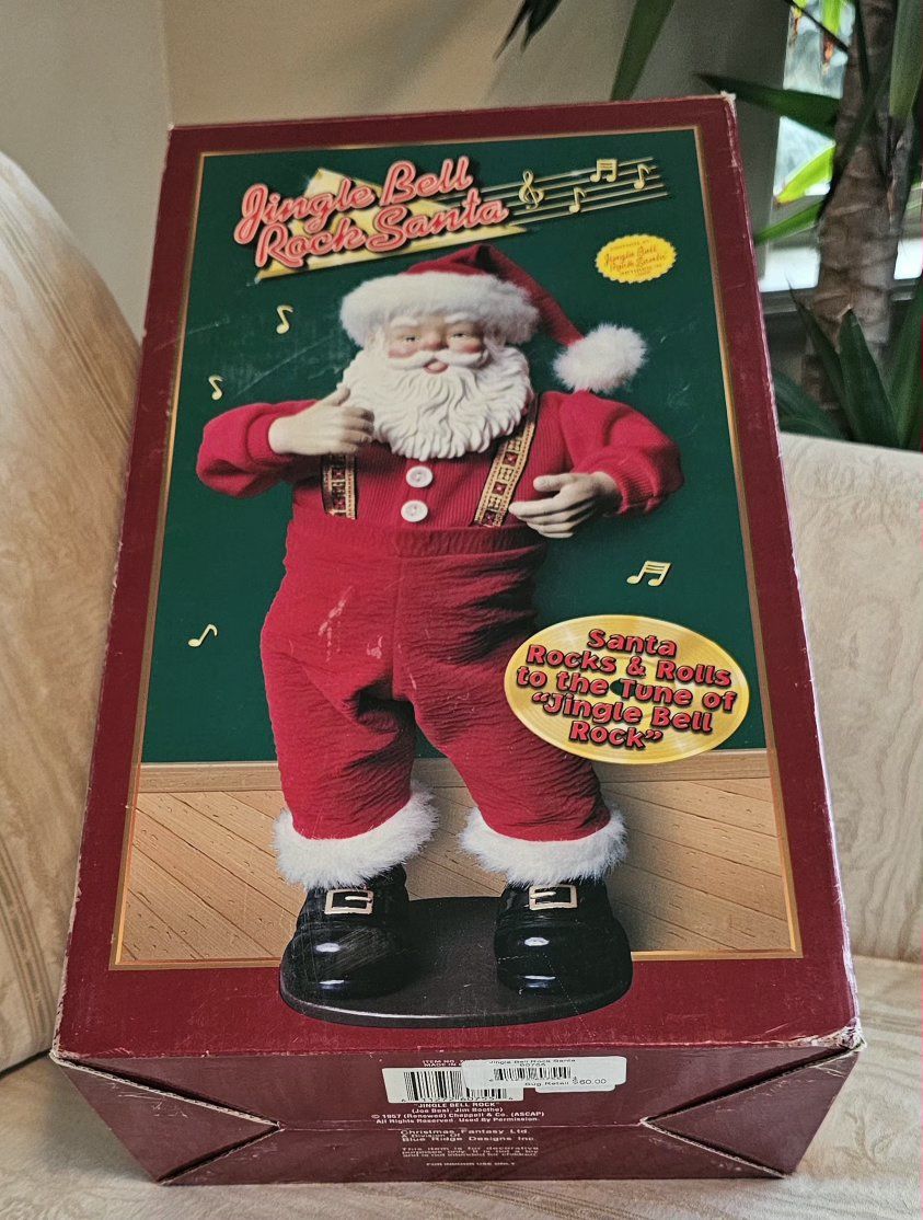 Jingle Bell Rock Santa Animated Musical Figure Christmas Fantasy 16"T