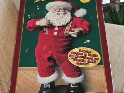 Jingle Bell Rock Santa Animated Musical Figure Christmas Fantasy 16"T