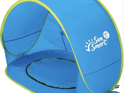 Sun Smart UPF 50+ Pop-Up Beach Shade Tent - Blue NEW
