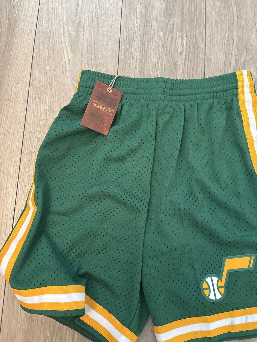 Mitchell & Ness Utah Jazz Swingman Green Basketball Shorts Men's Size M NEW