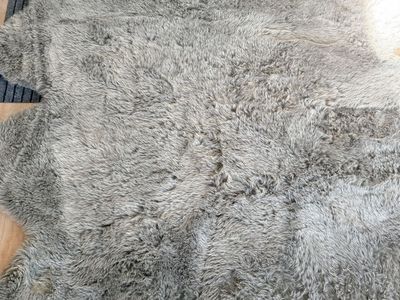 Large Faux Sheepskin Area Rug Plush Gray Accent Rug