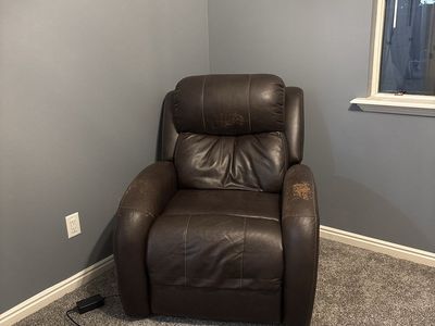 Brown Leather Power Recliner Chair