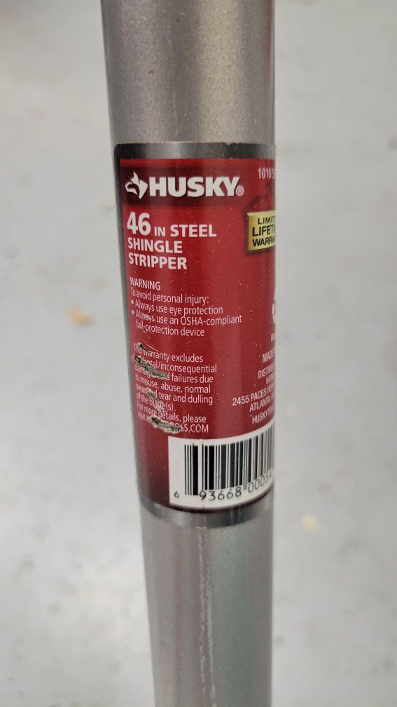 Husky 46 in. Steel Shingle Stripper - Roofing Removal Tool with D-Handle