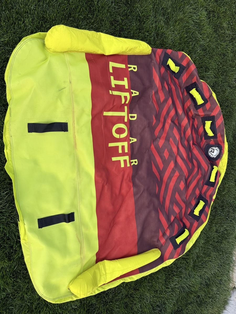 Radar Liftoff Towable Water Tube Yellow Red like new condition.