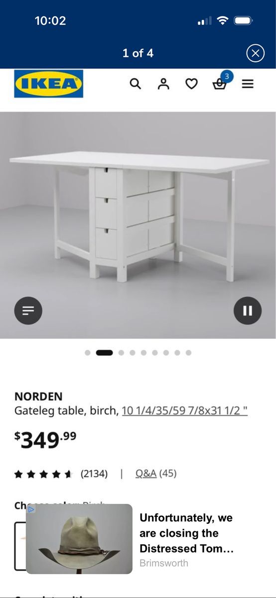 IKEA Gate Leg Table