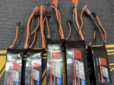 Spektrum Smart LiPo Rx Batteries: (2) 2000mAh 2S, (1) 2200mAh 3S, (1) 3200mAh 3S, (1) 4000mAh 2S
