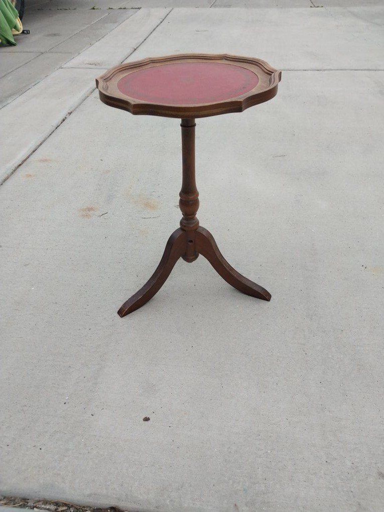 vintage table, leather center