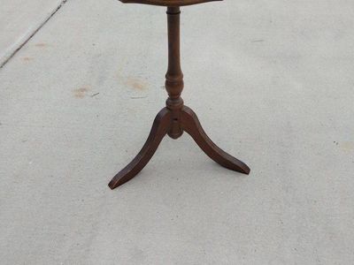 vintage table, leather center