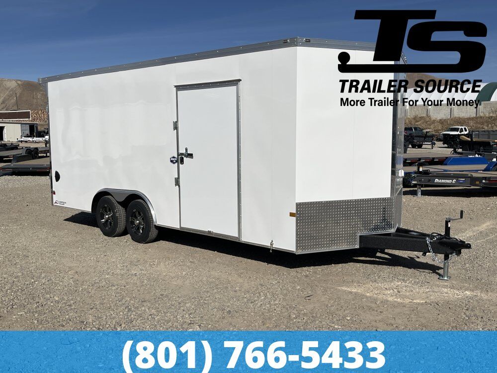 8.5x20 American Hauler Mach Enclosed Car Hauler Trailer - 7'0" Interior - 10K GVWR Insulation, Rear Spoiler w/ Load Lights, Roof