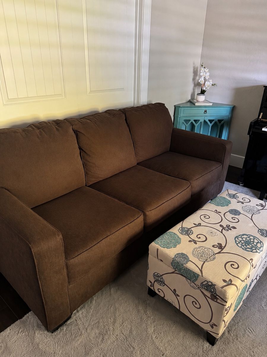Pull out sofa, Two Chairs and Ottoman