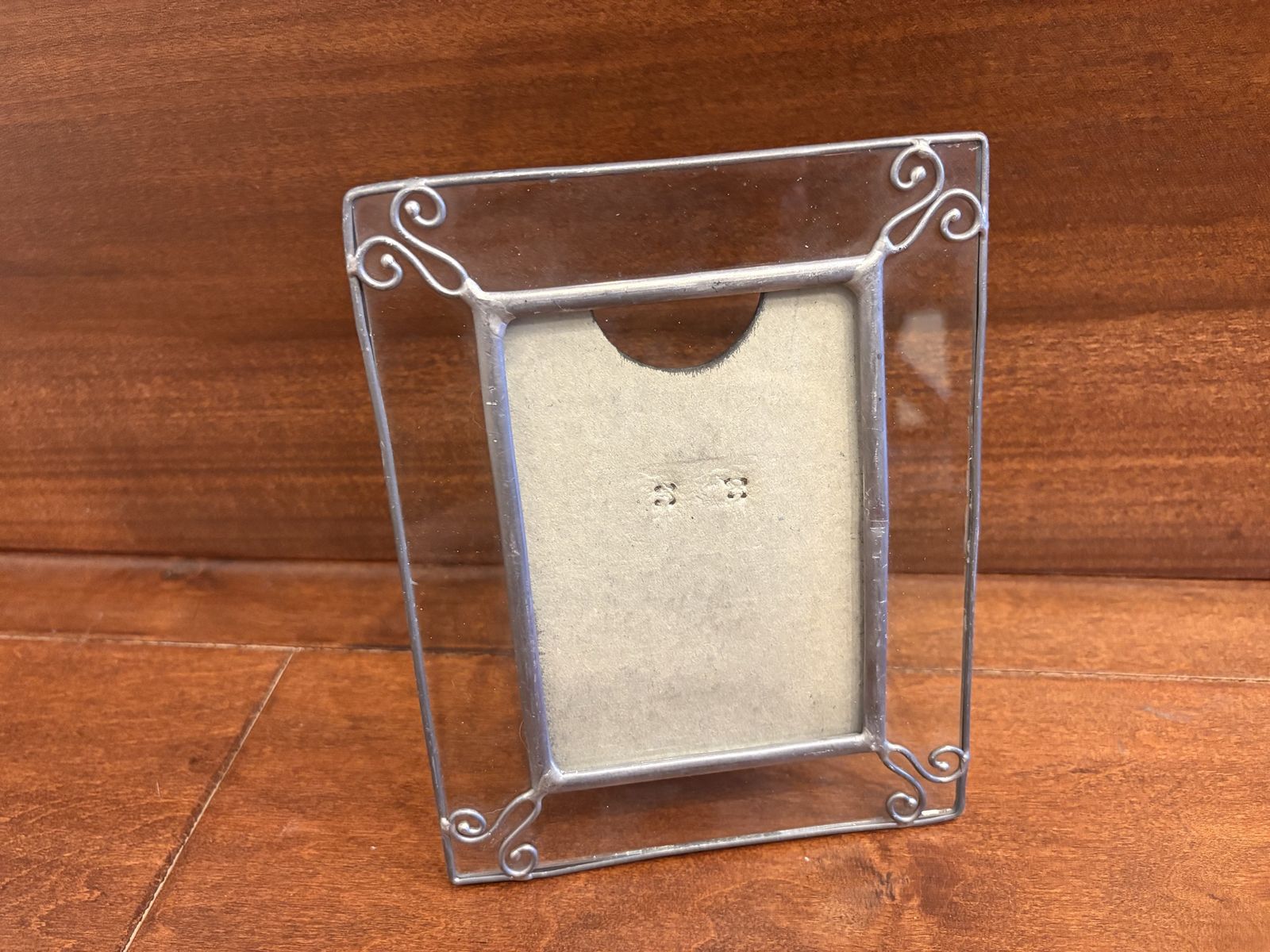 Vintage Leaded Glass W/ Solder Curls Picture Frame