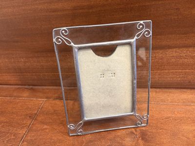 Vintage Leaded Glass W/ Solder Curls Picture Frame