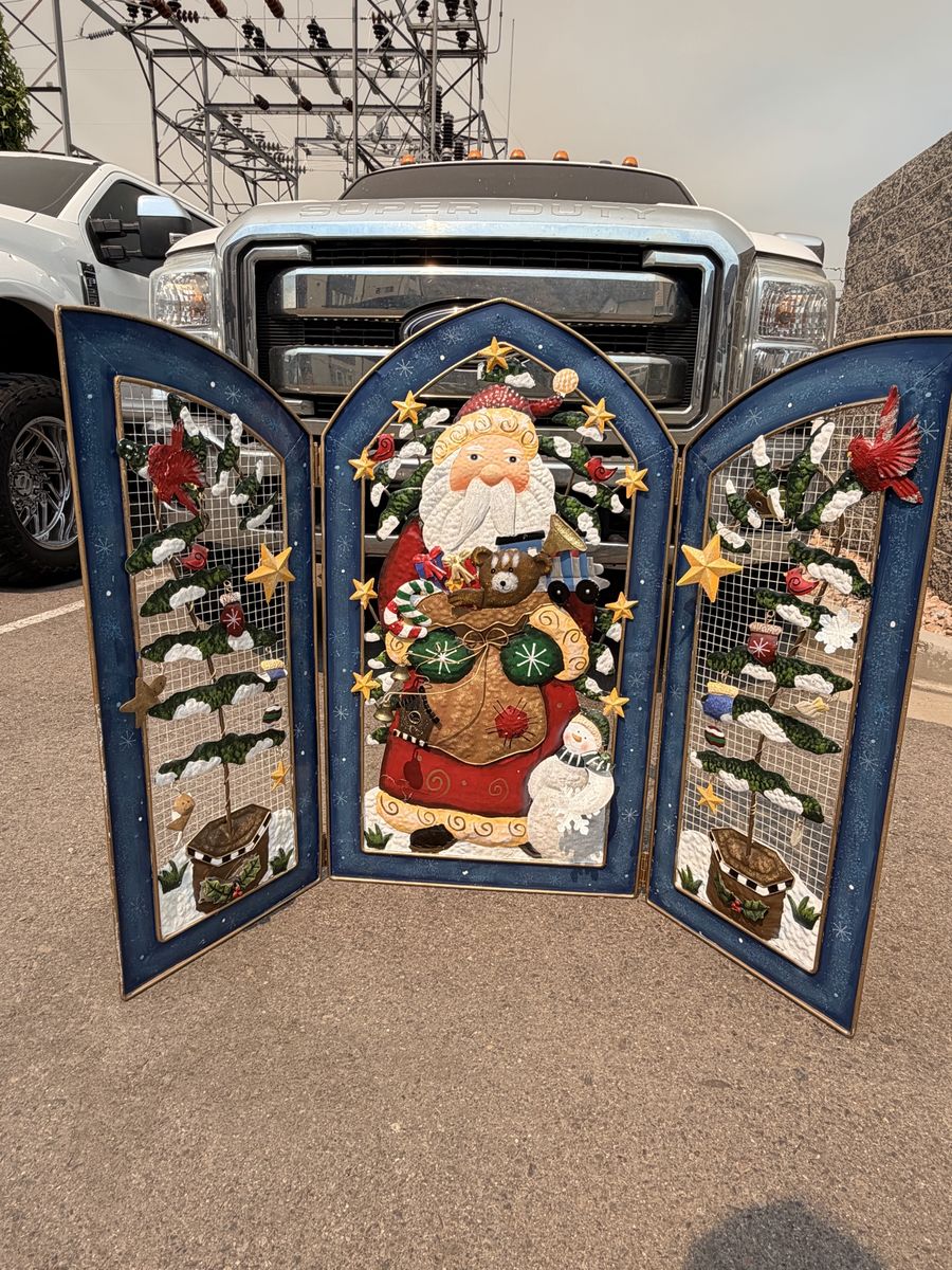 Christmas Santa Fireplace Screen