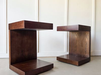 Modern C Shape Nightstands/End Tables
