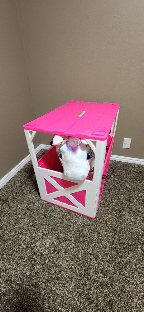 Kid Motorz Lil' Unicorn 6V Ride-On Toy with Charger and Pink Stable
