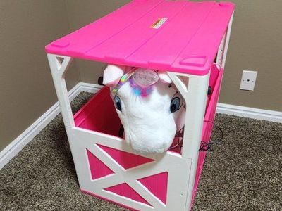 Kid Motorz Lil' Unicorn 6V Ride-On Toy with Charger and Pink Stable