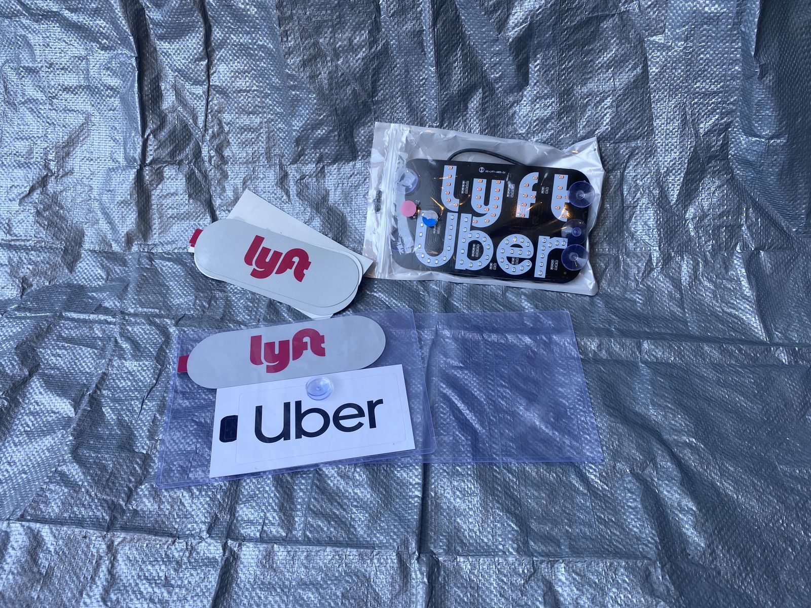 Uber & Lyft Driver Sign Bundle – LED Uber Sign + Windshield Signs