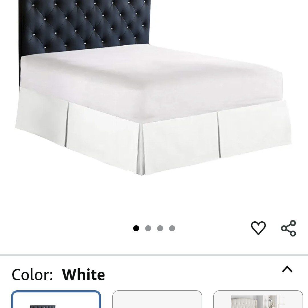 White queen size 15 inch drop bed skirt.