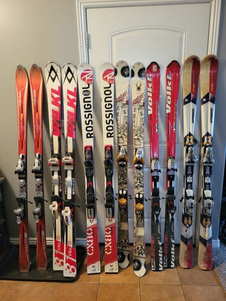 170-172cm skis and bindings, some grip walk