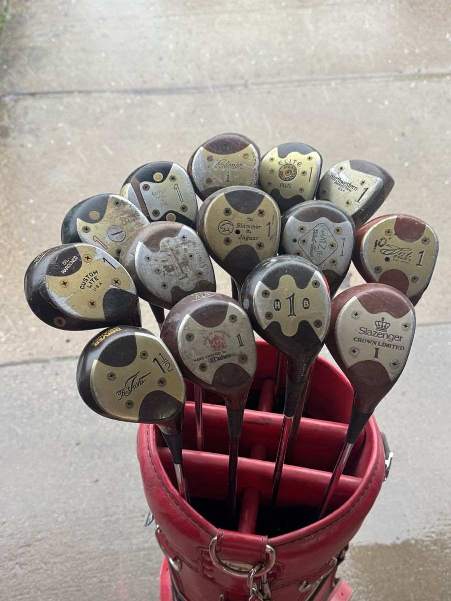 Lot Of 14 Classic Wood Drivers Golf Clubs