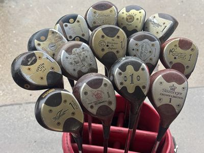 Lot Of 14 Classic Wood Drivers Golf Clubs