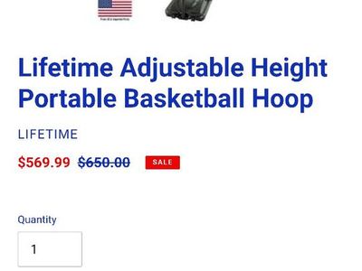 Lifetime Adjustable Height Portable Basketball Hoop - Max 10ft, Outdoor