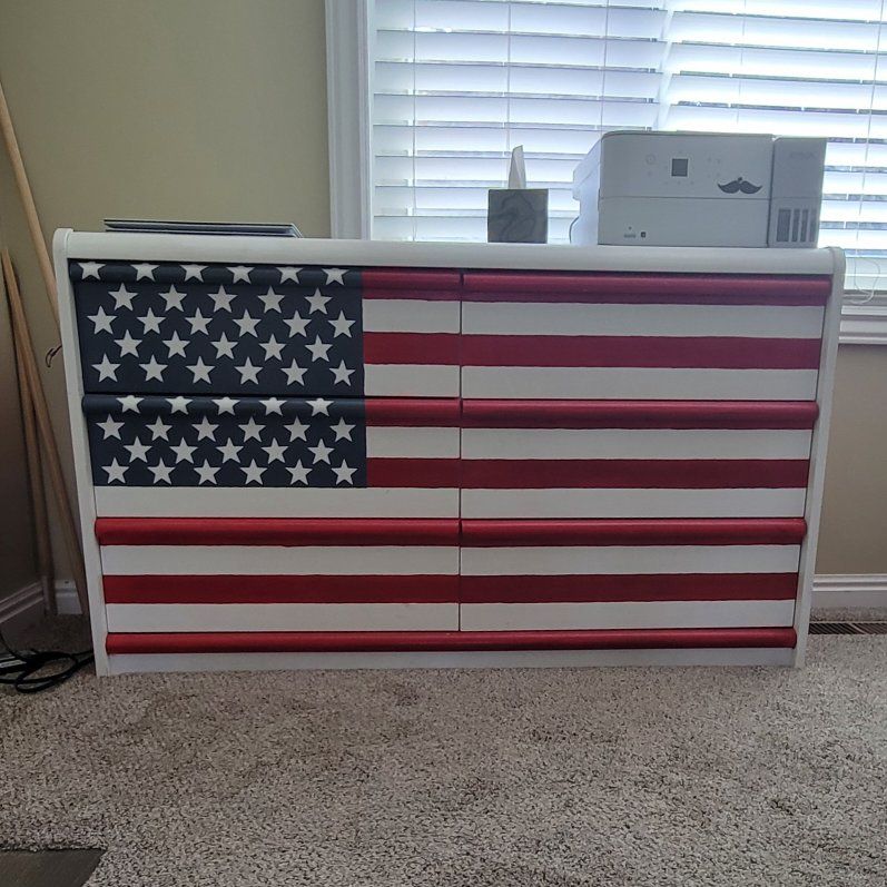 Unique American Flag 6-Drawer Dresser - $100