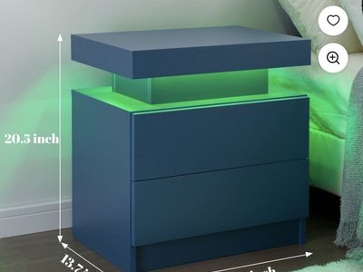 Blue nightstands with LEDs