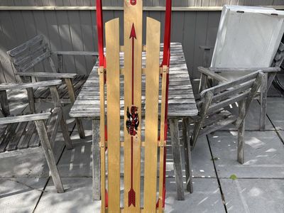 Flexible Flyer Sled Classic Wooden Toboggan Steel Runners Winter Snow Fun (Excellent Condition) OBO