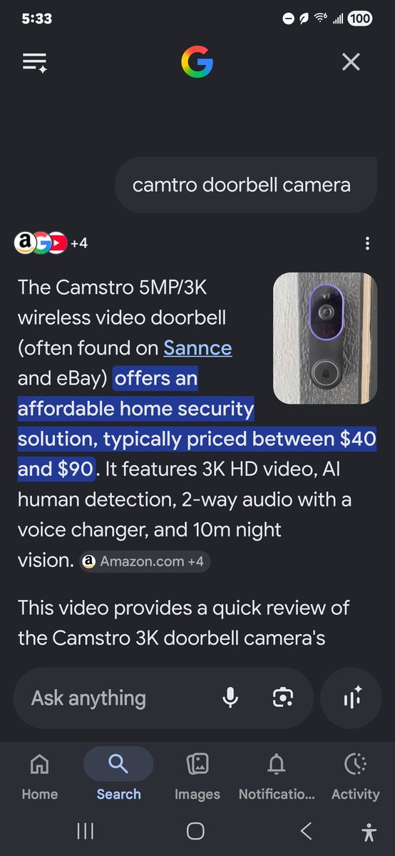 Doorbell camera