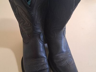 ARIAT Western Boots Women's US 7.5 B Black Leather Square Toe Mid-Calf Cowboy Boots