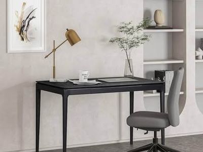 Modern Wooden Rectangle Desk Table Hidden Drawer