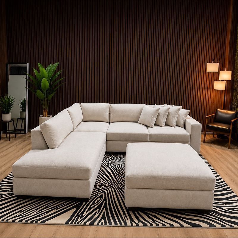 ANDEE FABRIC SECTIONAL WITH OTTOMAN