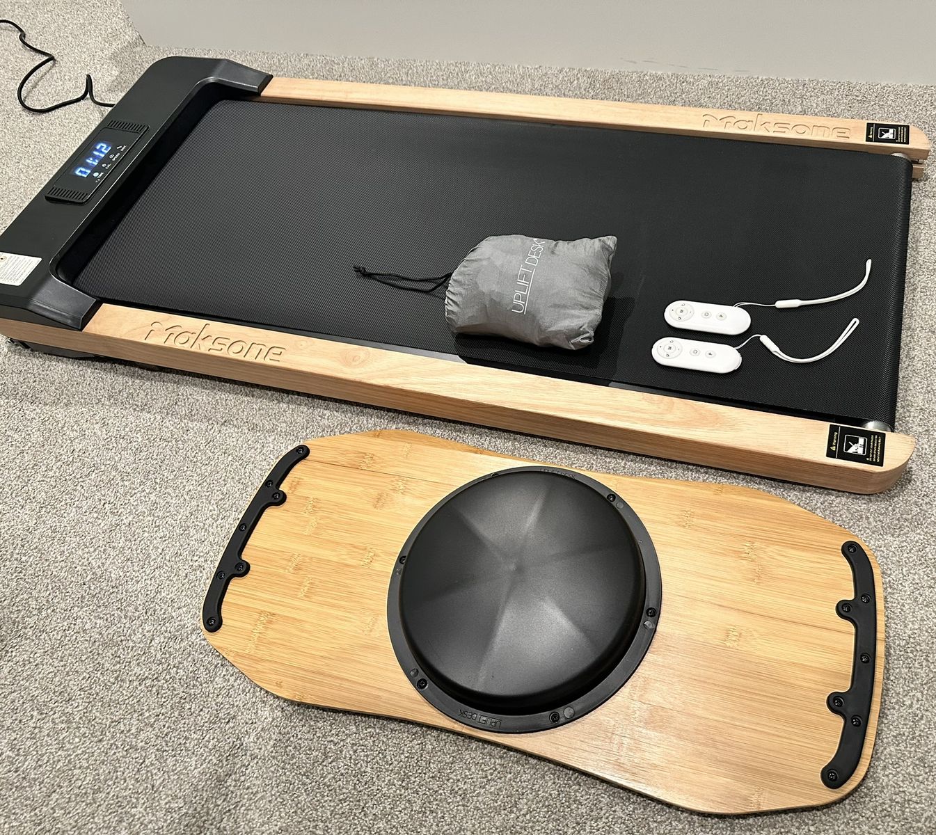 Bundle: Maksone Under Desk Treadmill + Uplift Bamboo Balance Board & Hammock