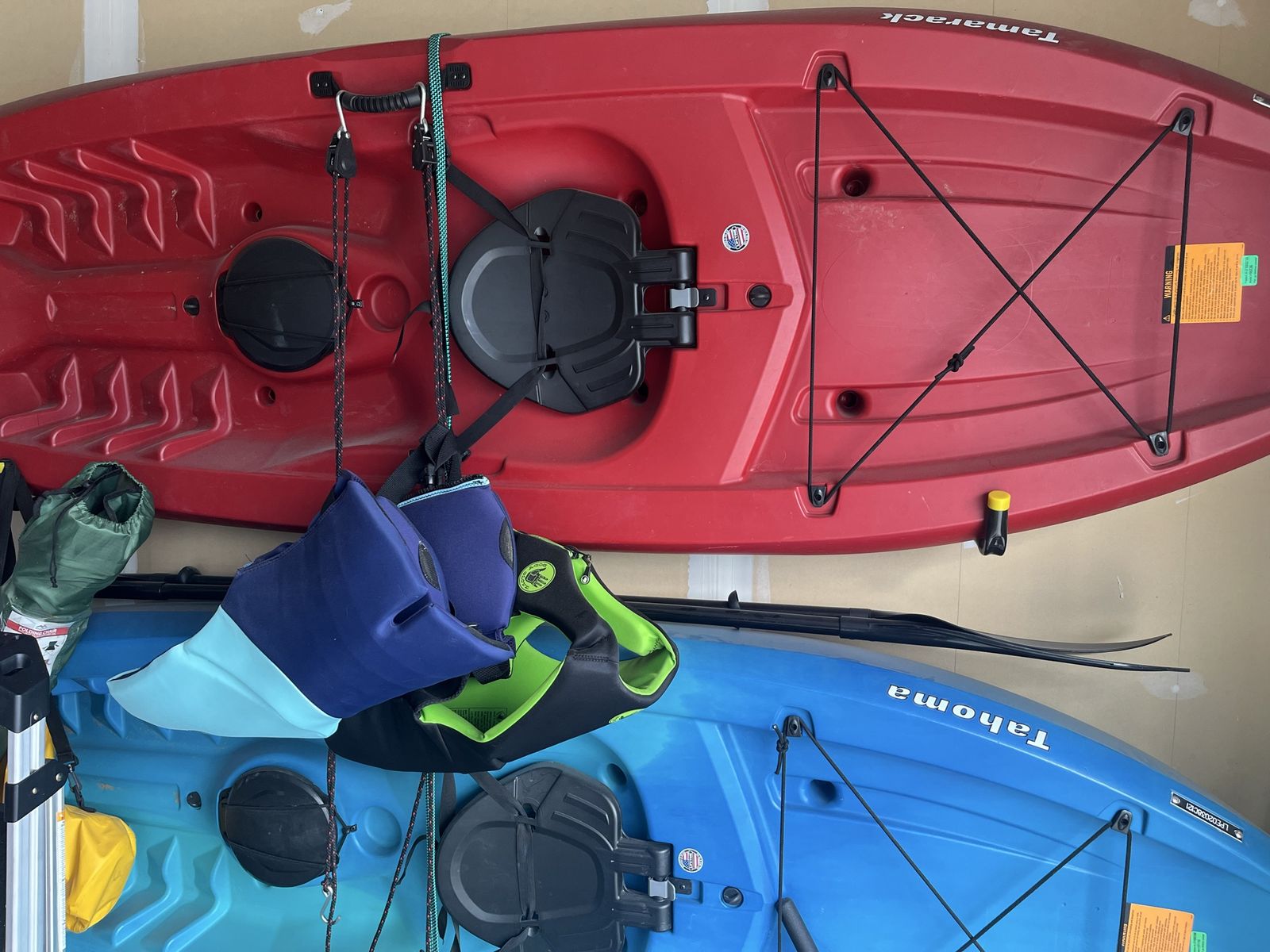 Lifetime Tamarack 100 & Tahoma 100 Kayaks - Red & Blue Sit-on-Top